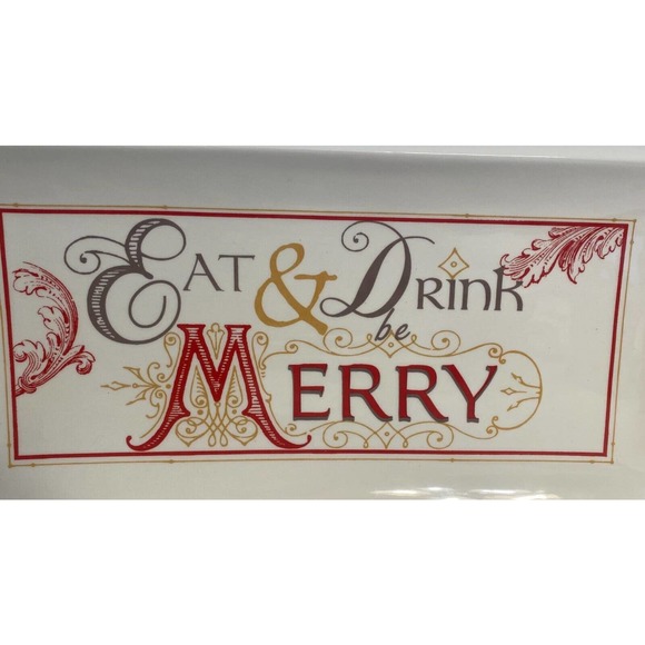 Magenta Rae Dunn Holiday Ceramic Serving Tray - Picture 2 of 7